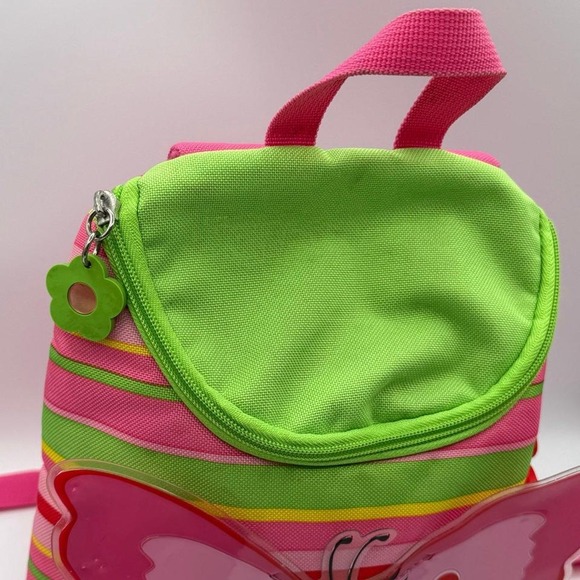 Sunny Patch Butterfly Mini Backpack Pink Green Striped Girls School Bag - Picture 4 of 8